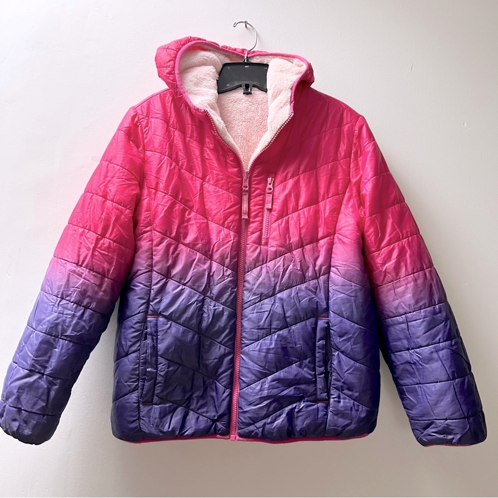 Eddie Bauer Pink to Purple Ombre Puffer Jacket